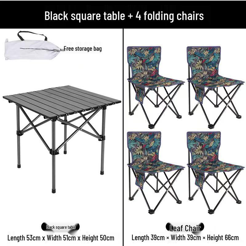 Set Pieghevole Portatile da Esterno con Sedia e Tavolo per Campeggio e Picnic
