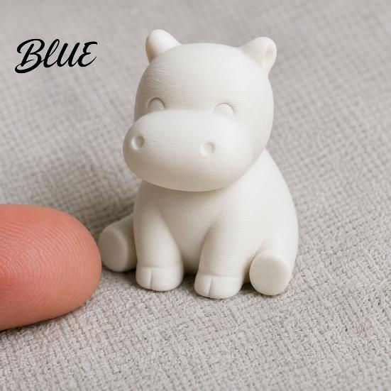 Durable Small Animal Sculpture 3D Printed Hippopotamus Statue, Mini Size Desktop Decoration, Solid White Hippo Accessory Matte Finish Figurine