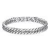 Unisex Stainless Steel Polished Cuban Bracelet - Double Woven, Cool Style, Jewelry Buckle