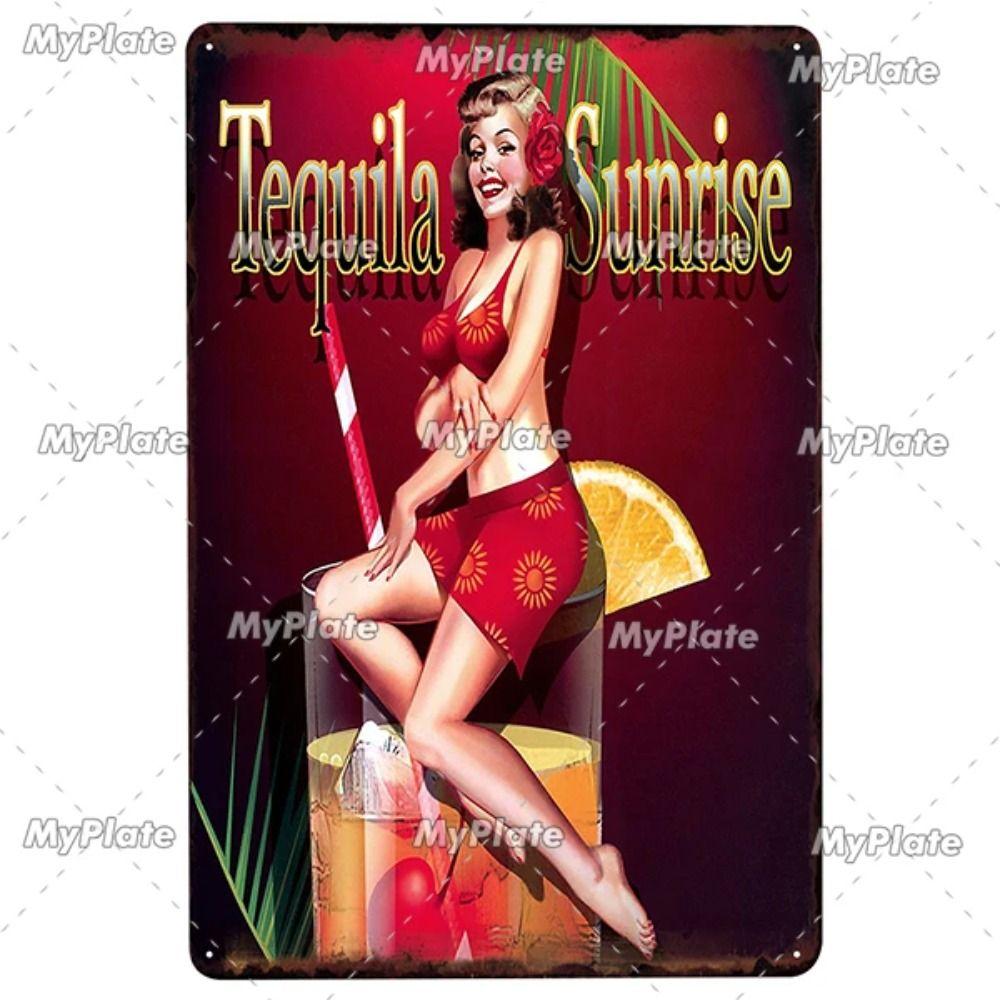 Vintage Beer Metal Plate, Rectangular Iron Wall Art 20x30cm