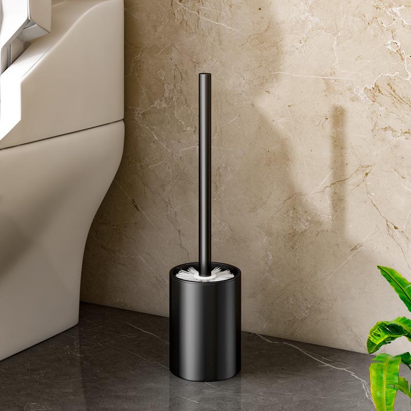 Punch-Free Wall-Mounted Toilet Cleaning Brush Set for Bathroom