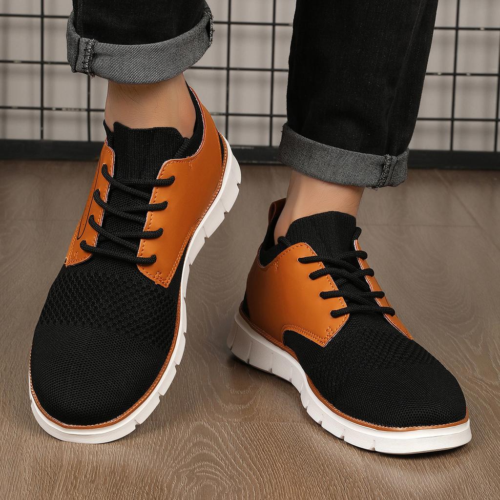 Foreign trade large size 48 men's shoes lightweight thick-soled shock-absorbing breathable sports and leisure men's shoes mesh shoes men's models
