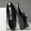Fashion Fashionable Retro Men's Leather Shoes with Lace Up Business Formal Pointed Leather Shoes Breathable Low Cut Casual Men's Shoes