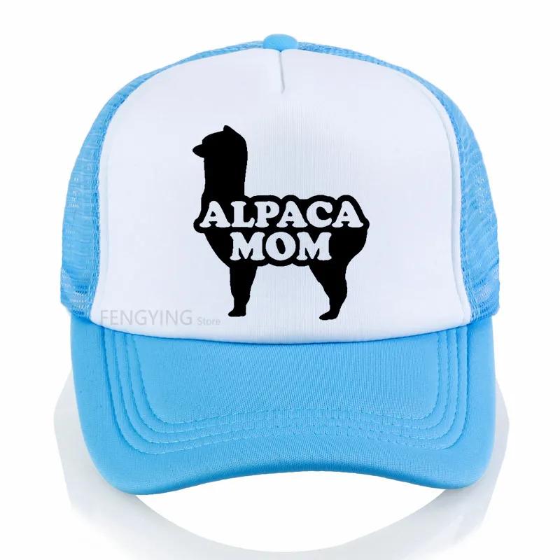 

Alpaca Mom Letters Print baseball cap Casual Cotton Hipster Funny mesh hat Unisex Adjustable trucker cap