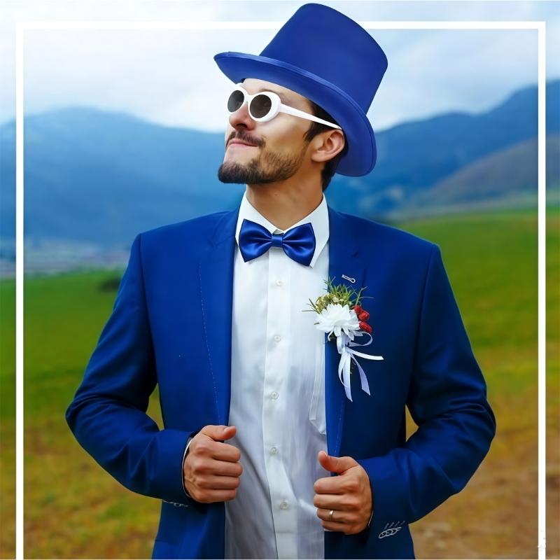 4pcs Victorian Style Top Hats And Bows Tie Set Cosplay Party Hairpiece For Gentleman Costume Party Theater Performances