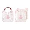10mois SOULEIADO Soft Gauze Clip Handkerchief Bib Set Mon Nounours Pink (Dimowa) - (6-layer Gauze) & 3-piece