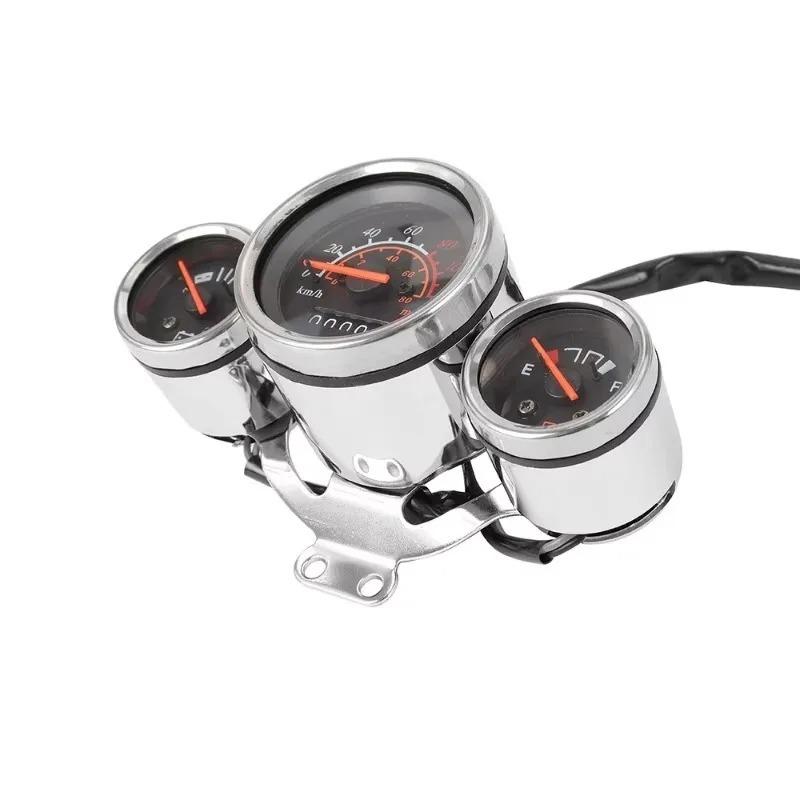 Motorcycle Instrument Digital Tachometer Speedometer Odometer Meter Motorbike Voltmeter Fuel Gauge Kit Fits for Universal