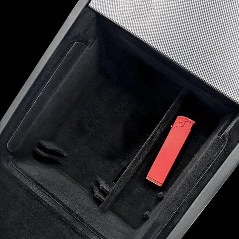 Central Flocking Accessories Suitable for Tesla Model 3 2024 Highland Center Console Armrest Storage Box Organizer