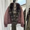 Winter new removable natural real fox fur collar down jacket women's fashion versatile thickened warm jacket