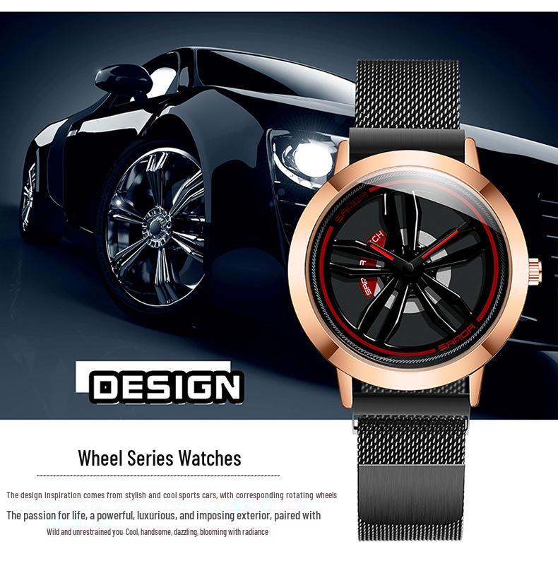 Sanda Men's Korean-Style Fashion Watch with Milanese Mesh Band - Waterproof Quartz