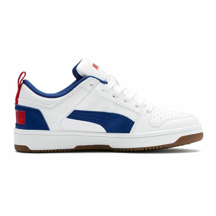(GS) PUMA Rebound Layup Lo 'White Blue' Kids' 370490-05