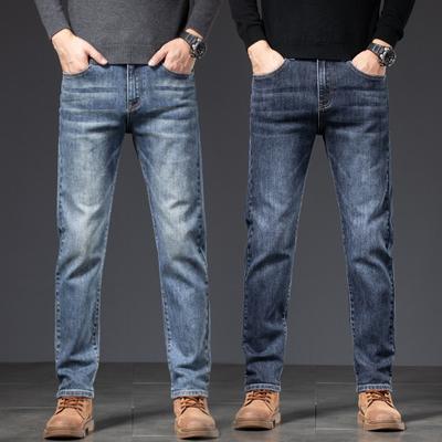 2024 New Autumn/Winter Men'S Jeans Trendy Brand Straight Stretch Casual Trendy Pants Versatile Slimming Pants