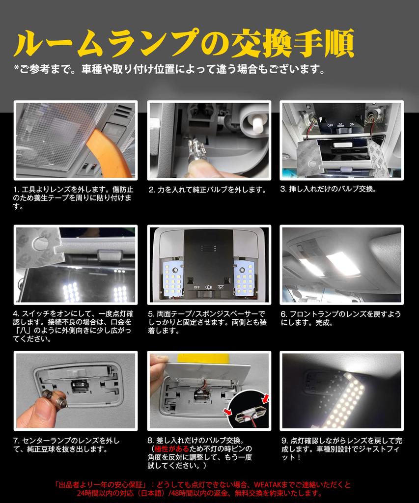 Prado 150 Series LED Room Lamp Toyota Land Cruiser Prado 150 GDJ GRJ TRJ Late TX Grade Interior Light 4500K Genuine Color Temperature Sunlight