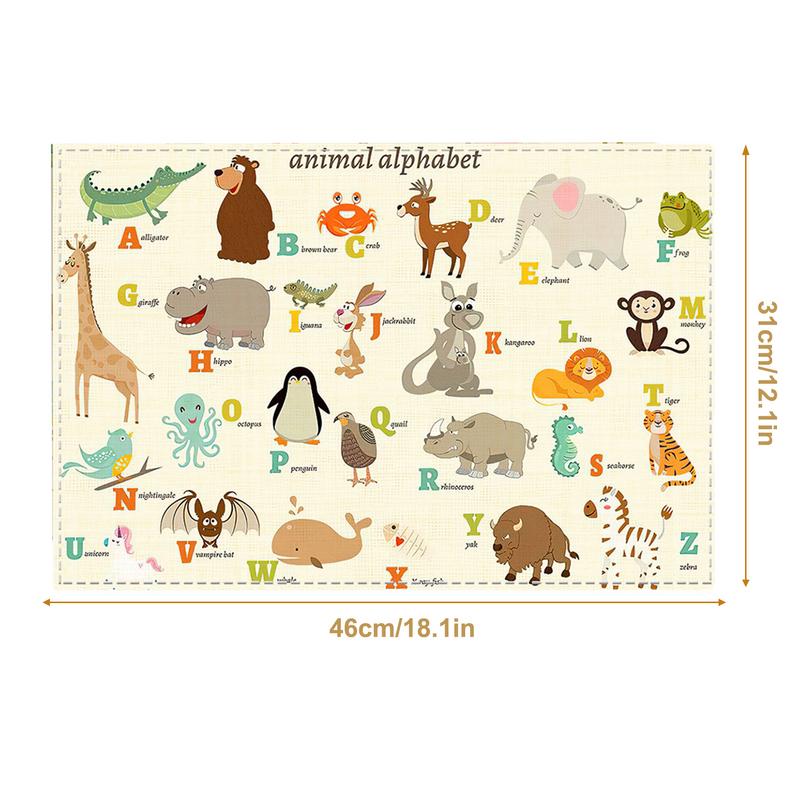 Matplatsmatta för småbarn 4X Söta djur Småbarnsplacematter Matningsmatta Småbarnsbordsmatta Babymatmatta För hem och resa