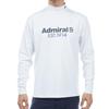 Admiral Golf ADMA370 Men's Classic Half Union Jack Long Sleeve Mock Neck Shirt, White