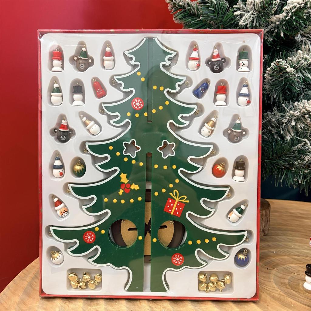 Children's DIY Wooden Christmas Tree Ornament Set - 3-Piece Educational Handmade Decorations