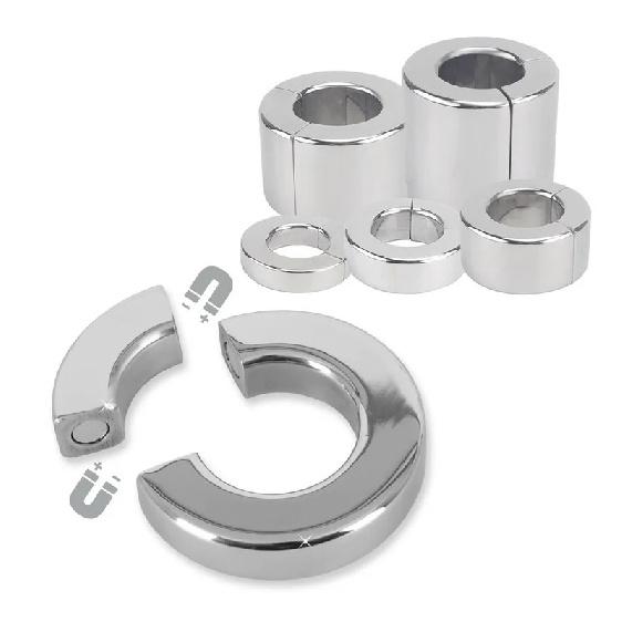 Stainless Steel Ball Stretcher Scrotum Pendant Heavy Magnetic Penis Lock Cock Ring Bondage Metal Erection Male Delay Sex Toy Man