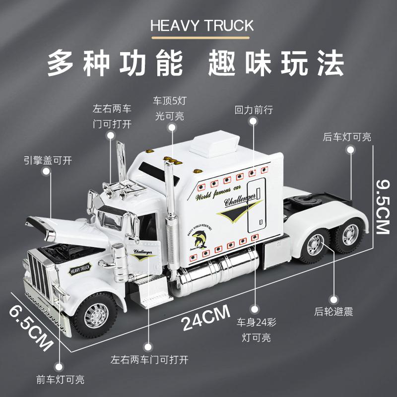 1:24 Peterbilt 389 Flame Livery American Heavy Semi Truck Tractor Alloy Metal Diecast Model Car Home Decoration & Computer Gifts