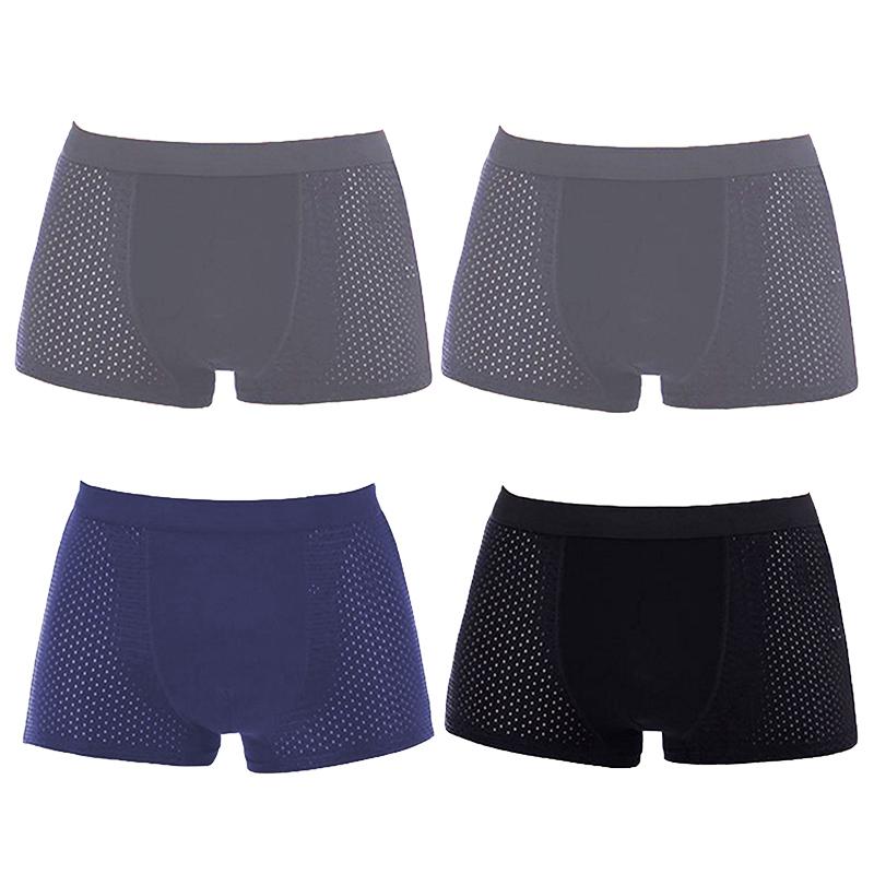 4 Pack Men's Panties Men Underwear Boxer Shorts Summer Ice Silk Mesh Breathable High Quality Hole Shorts Male Sexy Underpant