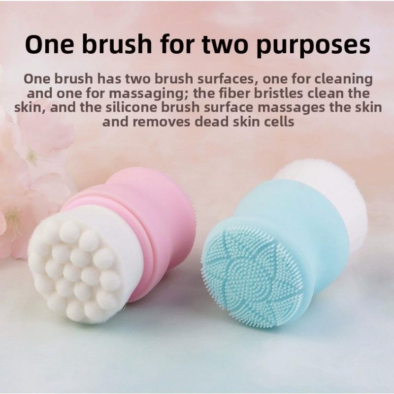 Silicone Facial Cleansing Brush, Manual Pore Cleaning, Blackhead Removal, Soft Bristle Beauty Cleansing Brush