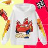 Felpa con cappuccio per bambini e ragazzi, stampa divertente di Saetta McQueen, autunno e inverno, moda casual, calda, felpa da studente