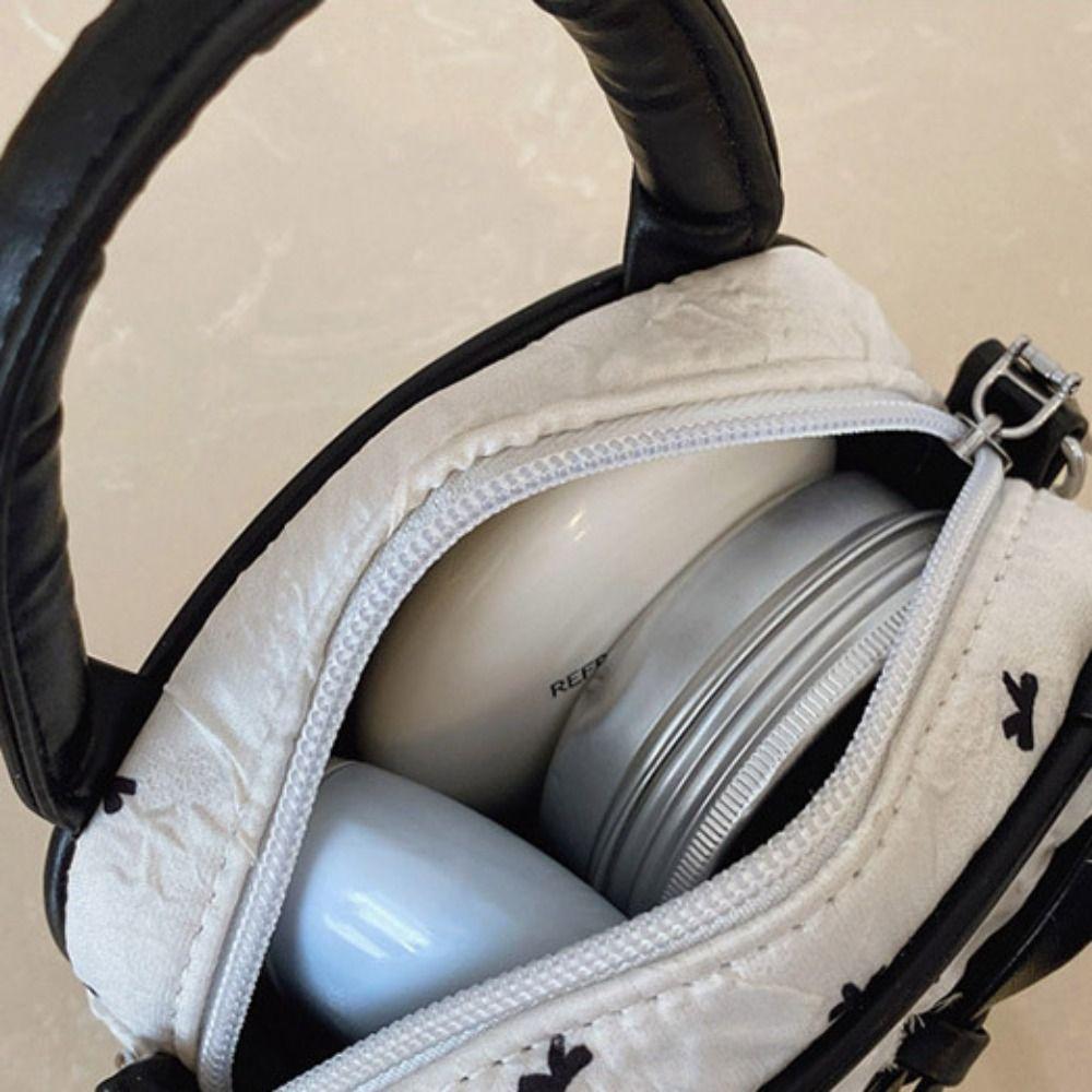 Y2K Mini Top-Handle Bag Love Pendant Vintage Handbag Bow Polka Dot Crossbody Bag  Students