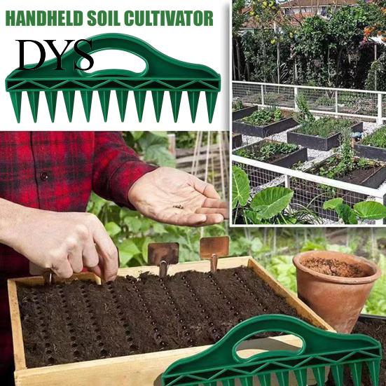 12 Hole Soil Puncher 12-Hole Row Seeder Tool with Ergonomic Handle for Precision Sowing & Digging, Manual Garden Spring Tilling Equipment Spacer