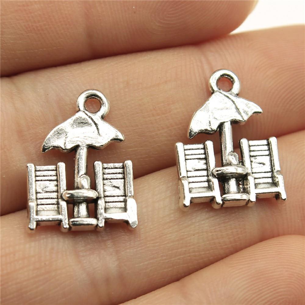 10pcs Daily Necessities Charms Umbrella Hair Dryer Broom Sofa Globe Pendants Jewelry Making Antique Silver Color