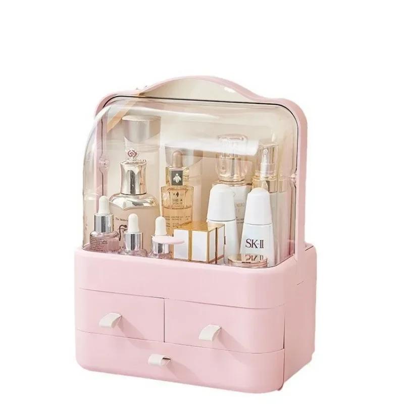 Makeup Organizer Box Transparent Desktop Drawer Storage Box Dust-proof Dressing Table Skincare Jewelry Storage Rack Containers