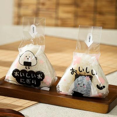 MOQ 100pcs Japanese-style Triangular Rice Ball Packaging Bag Food-grade Microwave Heating Sandwich Plastic Bag