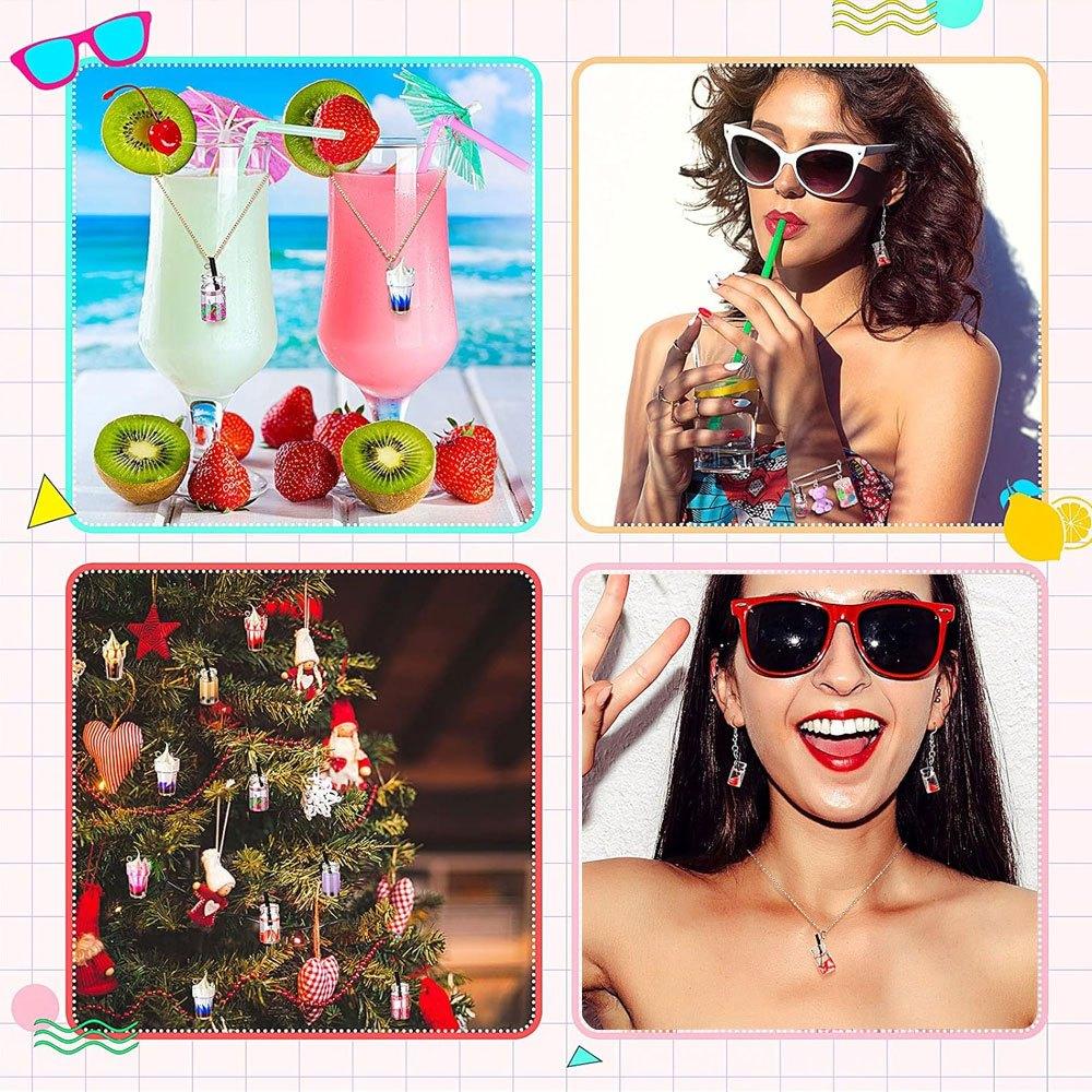 10/20/30 pieces acrylic mini food and beverage pendant mini beverage juice pendant mini home beverage accessory bar decoration DIY craft