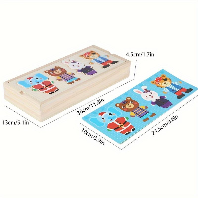 Interactive Wooden Bear Dress Up Puzzle for Youngsters Educational Toy with Cute Animal Outfits, Perfect Birthday or Christmas Gift