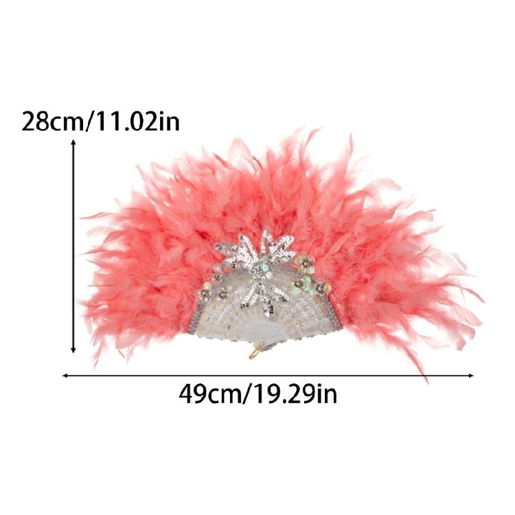 Wedding Dance Hand Fan Party Props Feather Foldings Fan for Woman Dance Fan