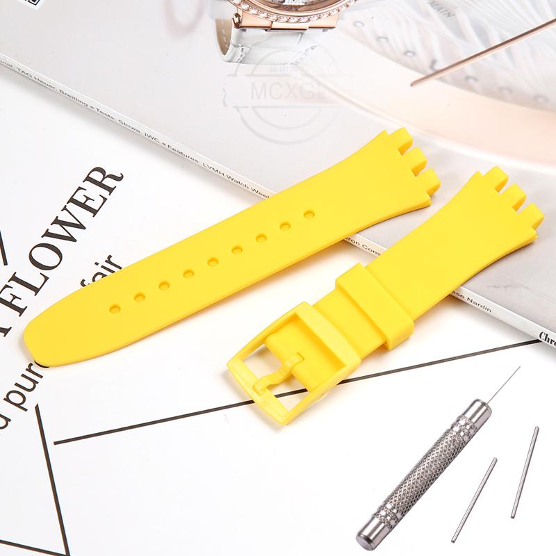 Silicone Strap For Swatch SUSB401 SUSW402 SUSN400 SUSL400 20MM Series Watchband Waterproof Replacement Watch Accessories