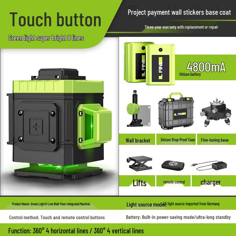 LFINE4D 16-Line 3D12-Line Green Light Laser Level Projector