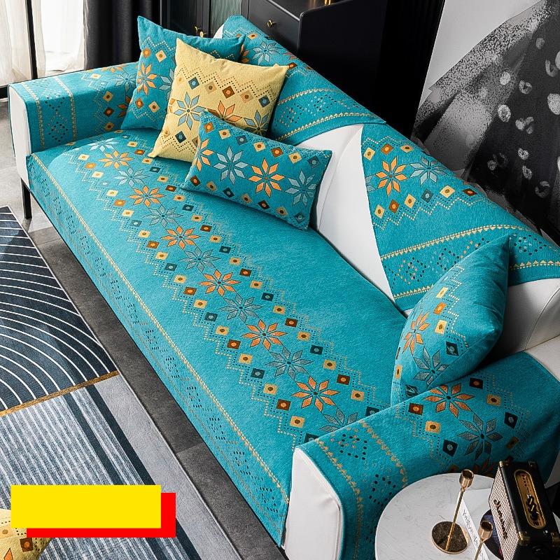 1PC Sofa Cushion New Bohemian All-season Chenille Non-slip Seat Cushion Sofa Cover Towel Slipcovers Home Textile 90X120CM