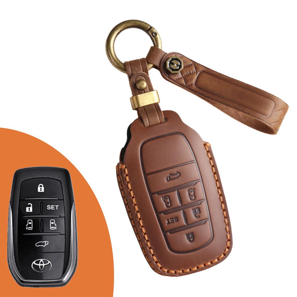 Applicable Toyota Key Cover Senna Domineering El Favell Method Handmade Leather Car Creative Key Bag Cowhide