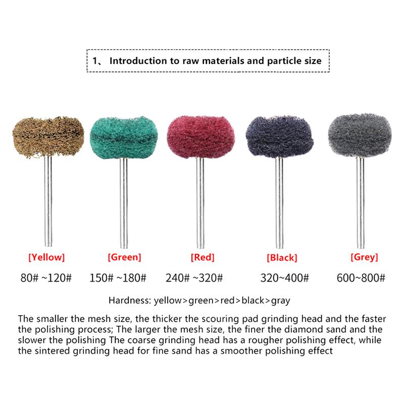 10/12Pcs Mini Drill Abrasive Brush Nylon Buffing Polishing Wheel Rotary Hand Tool Accessories Set Rust Remover