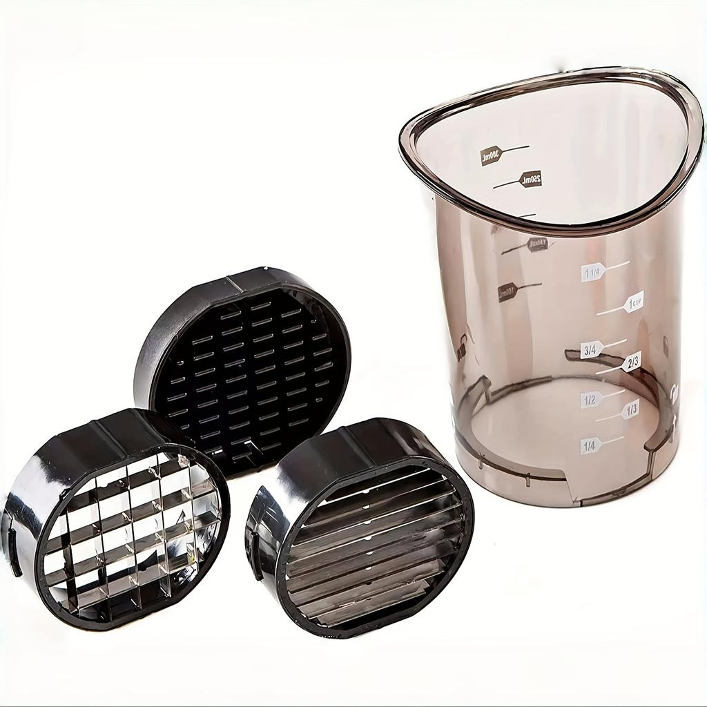 Multi-Functional Vegetable, Mushroom, Egg & Strawberry Slicer Cup - Heavy-Duty Plastic Food Chopper with Safety Lid, Manual Kitchen Gadget