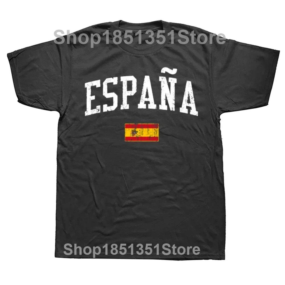 Funny Spain Heartbeat Flag T Shirts Summer Style Graphic Cotton Streetwear Short Sleeve Birthday Gifts T-shirt Clothing