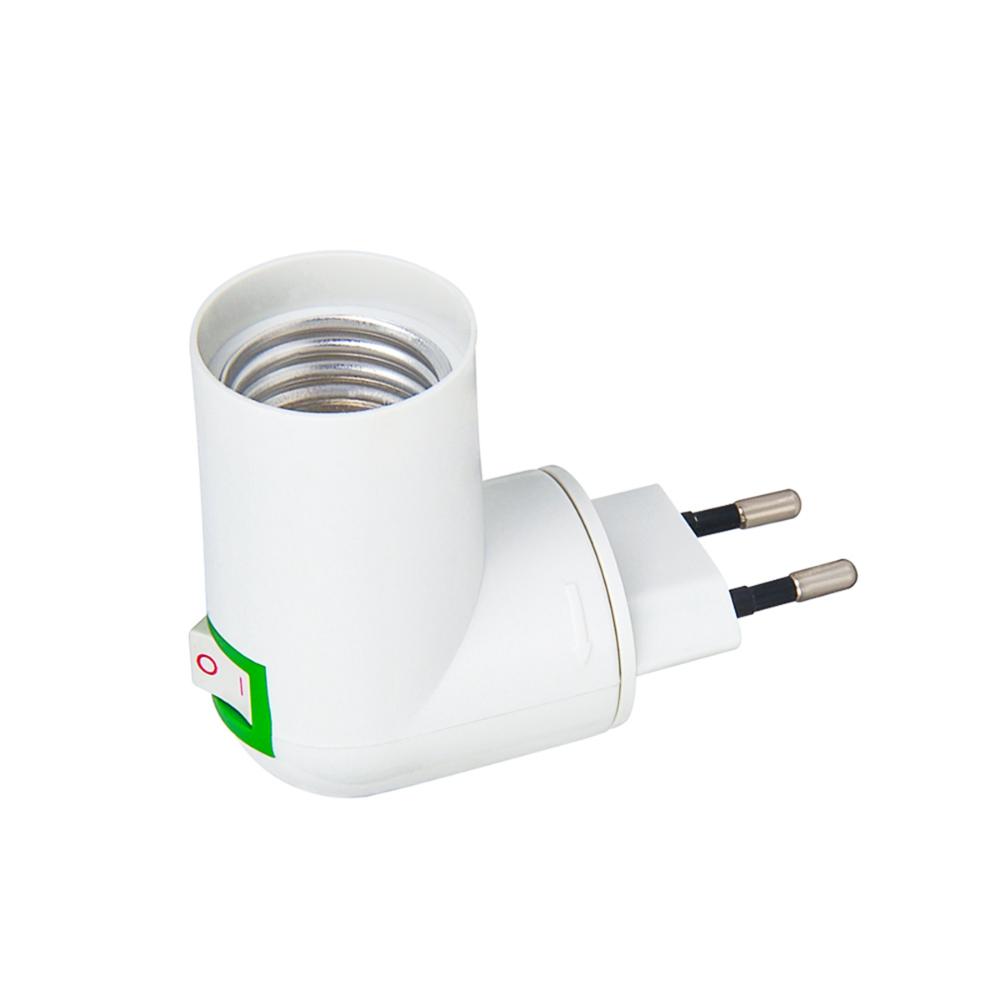 Rotatable LED Fireproof EU US Plug Switch E27 Bulb Base Lamp Holder Converter Socket Adapter
