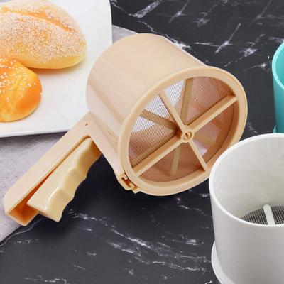 Pusiau automatinis miltų sieto kiaurasamtis Smulkaus tinklelio lengvai valomas puodelio formos miltų perkoliatorius kepimo sietelis cukraus sietelis