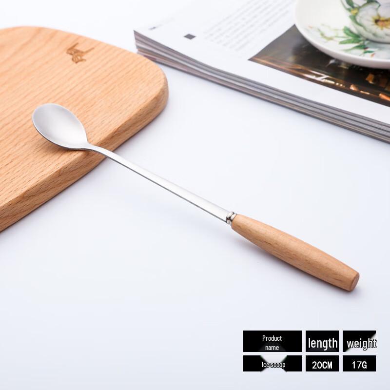 

Ruhan Style Wooden Handle Stainless Steel Coffee Spoons, Set of 5