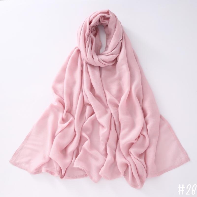 32Colors Modal Polyester Hijab Scarf Two Line Stitching Muslim Long Scarves Light Weight Soft Turban Shawl Solid Scarves