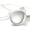 JewelryWe Antique-Style Pocket Watch Necklace, Pendant Watch, Mirrored Full Hunter Design, Simple Silver, Alloy, Valentine's Day Gift