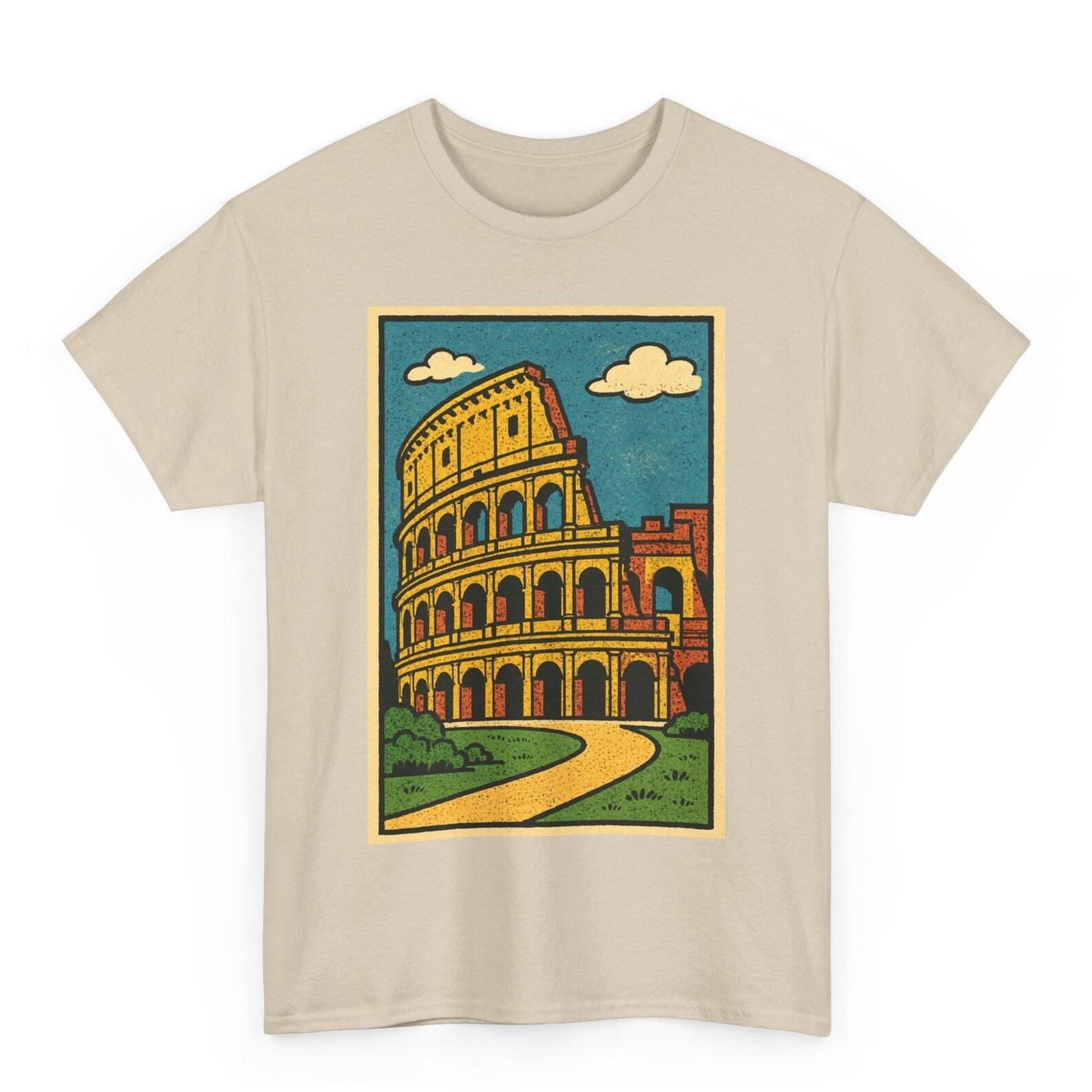 Roman Colosseum T-Shirt: Retro Comic Italy Travel Tee S