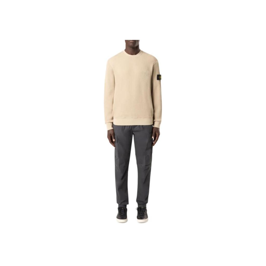 Stone Island Solid Color Long Sleeve Crew Neck Sweatshirt Men sweatshirt Beige K1S156100008S0044-V009A