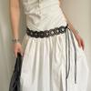 Vintage Women's Rivet Belt Black Coffee Dress Jeans Belt Leather Waist Belt  Waist Decoration