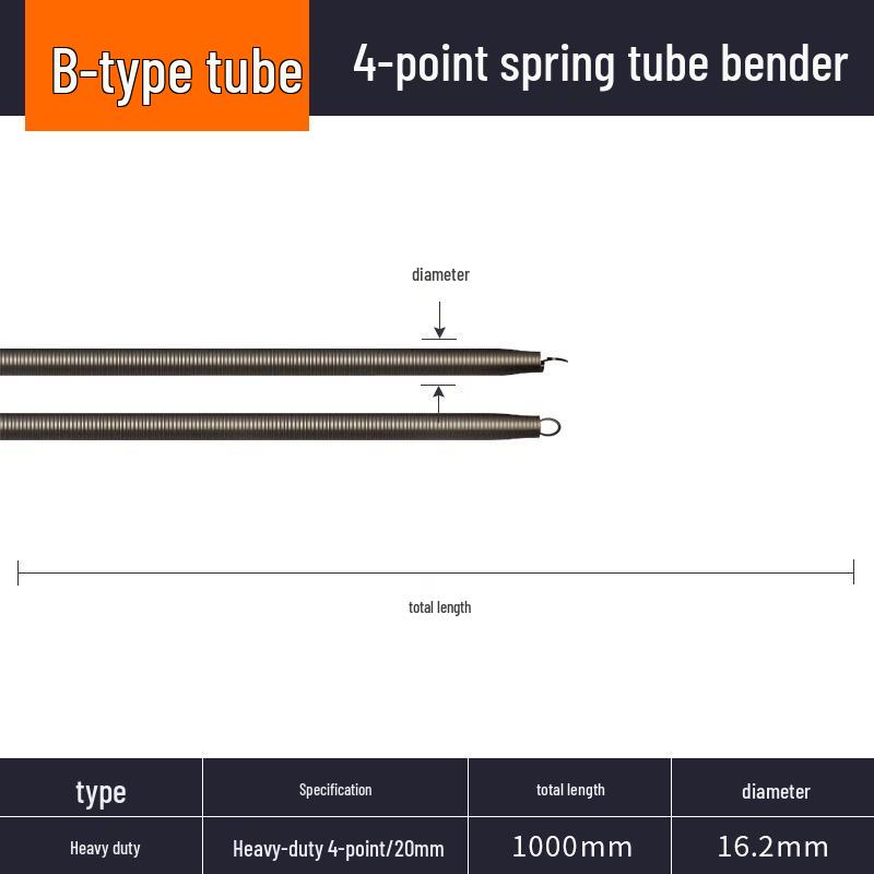 1.5m Manual PVC Conduit Bender Spring for Electricians - Fits 3/8", 1/2", and 3/4" Conduits
