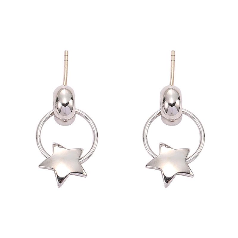 S925 Silver Needle Women's Heart & Round Stud Earrings - Cute Mini Ear Drops